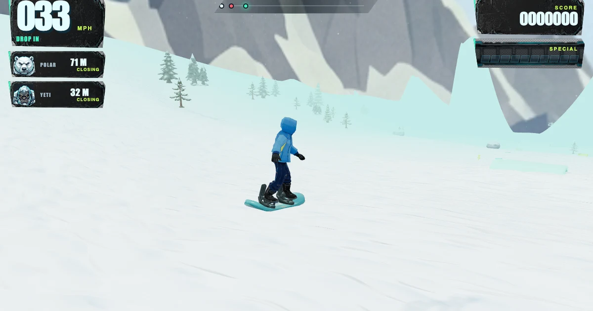 Breakline arcade snowboarding game
