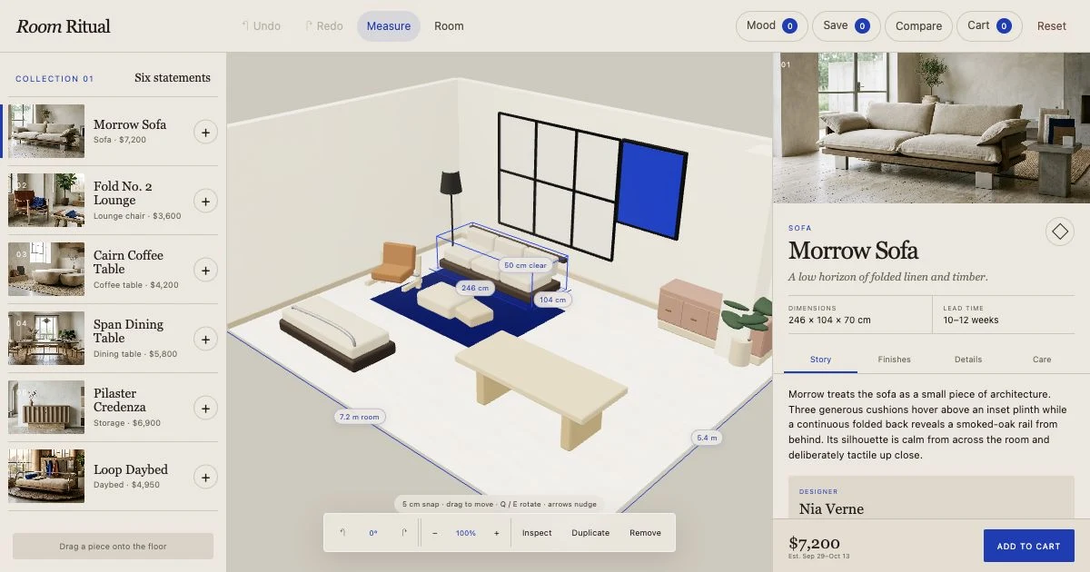 Room Ritual furniture configurator