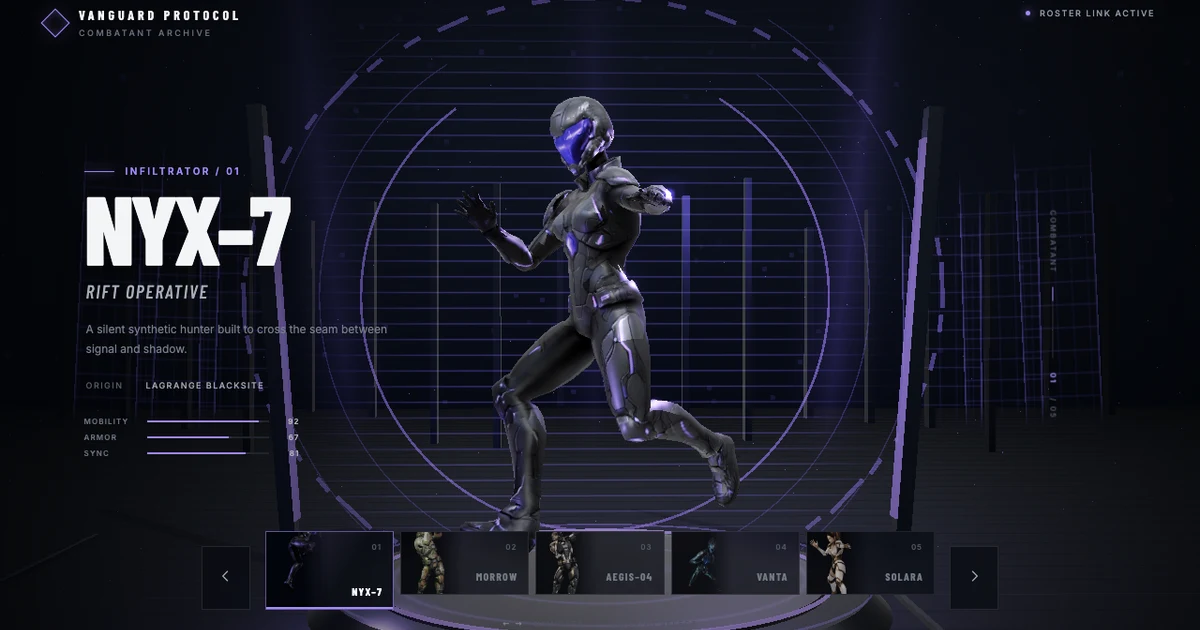 Vanguard Protocol animated character roster